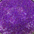 Size 11/0 Glossy Finish Purple Lined Aqua Genuine Miyuki Glass Seed Beads - Sold by 23 Gram Tubes (Approx. 2500 Beads per Tube)