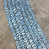 2-2.5mm x 4.5-5mm Faceted Transparent Light Blue Topaz Rondelle Beads - 8" Strand (Approx. 71 Beads) - Natural Semi-Precious Gemstone