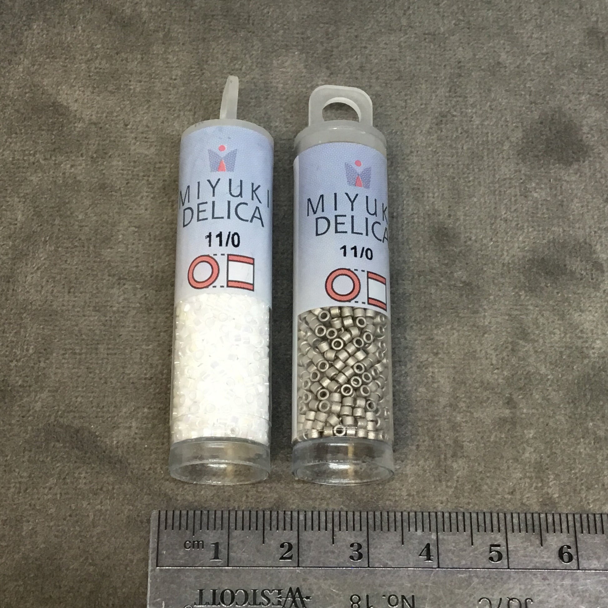 Size 11/0 Glossy Finish Red Luster Genuine Miyuki Delica Glass Seed Beads - Sold by 7.2 Gram Tubes (Approx. 1300 Beads per 2" Tube)
