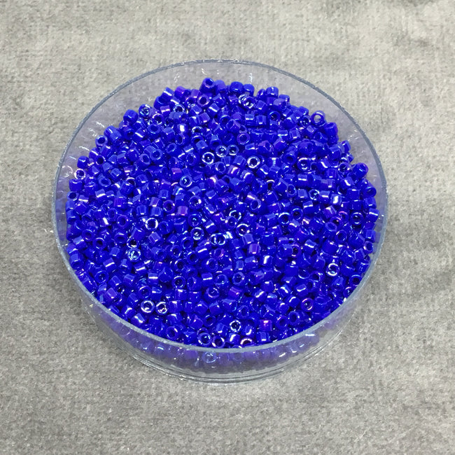 Size 11/0 Glossy Finish Royal Blue Luster Genuine Miyuki Delica Glass Seed Beads - Sold by 7.2 Gram Tubes (Approx. 1300 Beads per 2" Tube)