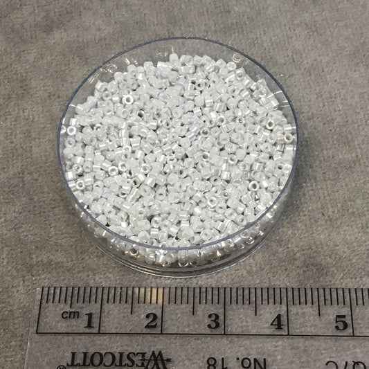 Size 11/0 Glossy Opaque Ceylon Grey/Gray Genuine Miyuki Delica Glass Seed Beads - Sold by 7.2 Gram Tubes (Approx. 1300 Beads per 2" Tube)