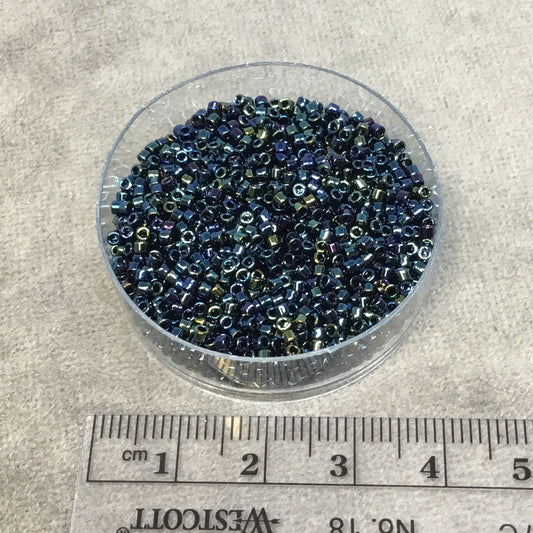 Size 11/0 Glossy Finish Metallic Blue Iris Genuine Miyuki Delica Glass Seed Beads - Sold by 7.2 Gram Tubes (Approx. 1300 Beads per 2" Tube)