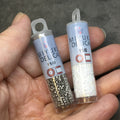Size 11/0 Glossy Opaque Chalk White Genuine Miyuki Delica Glass Seed Beads - Sold by 7.2 Gram Tubes (Approx. 1300 Beads per 2" Tube)