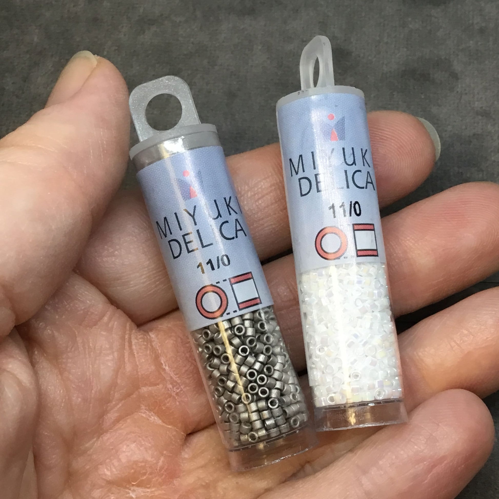 Size 11/0 Glossy Lined Crystal Purple Genuine Miyuki Delica Glass Seed Beads - Sold by 7.2 Gram Tubes (Approx. 1300 Beads per 2" Tube)