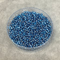 Size 11/0 Glossy Silver Lined Blue Zircon Genuine Miyuki Delica Glass Seed Beads - Sold by 7.2 Gram Tubes (Approx. 1300 Beads per 2" Tube)