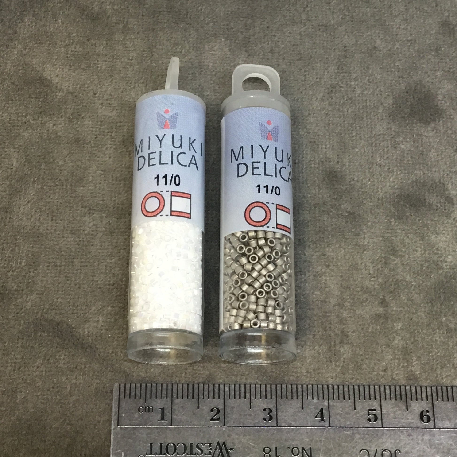 Size 11/0 Metallic Galvanized Silver Genuine Miyuki Delica Glass Seed Beads - Sold by 7.2 Gram Tubes (Approx. 1300 Beads per 2" Tube)