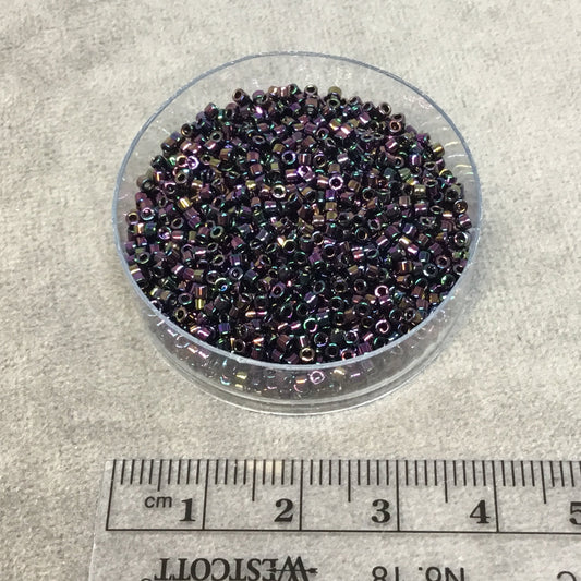 Size 11/0 Glossy Metallic Purple Iris Genuine Miyuki Delica Glass Seed Beads - Sold by 7.2 Gram Tubes (Approx. 1300 Beads per 2" Tube)