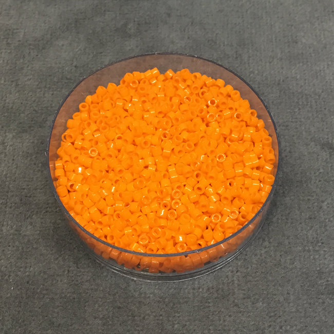 Size 11/0 Glossy Finish Opaque Mandarin Genuine Miyuki Delica Glass Seed Beads - Sold by 7.2 Gram Tubes (Approx. 1300 Beads per 2" Tube)
