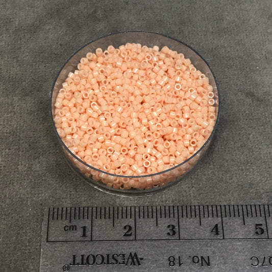 Size 11/0 Glossy Finish Opaque Salmon Genuine Miyuki Delica Glass Seed Beads - Sold by 7.2 Gram Tubes (Approx. 1300 Beads/2" Tube)