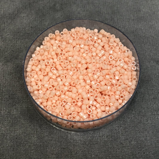 Size 11/0 Glossy Finish Opaque Salmon Genuine Miyuki Delica Glass Seed Beads - Sold by 7.2 Gram Tubes (Approx. 1300 Beads/2" Tube)