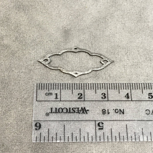 15mm x 34mm Gunmetal Brushed Finish Open Cutout Marquise Shaped Plated Copper Components - Sold in Pre-Counted Bulk Packs of 10 Pieces