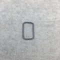 15mm x 25mm Oxidized Silver Finish Open Twisted Wire Rectangle Shaped Plated Copper Components - Sold in Packs of 10- (463-OS)
