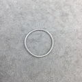 28mm Silver Finish Open Twisted Wire Circle/Hoop Shaped Plated Copper Components - Sold in Pre-Counted Bulk Packs of 10 Pieces - (466-SV)