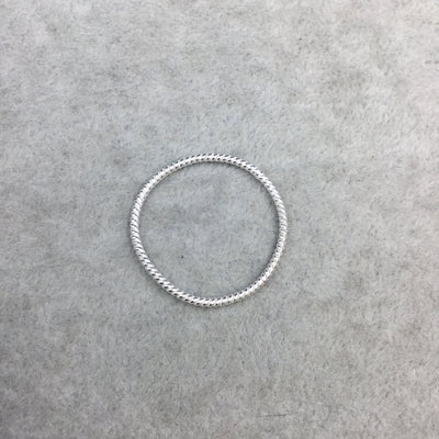 28mm Silver Finish Open Twisted Wire Circle/Hoop Shaped Plated Copper Components - Sold in Pre-Counted Bulk Packs of 10 Pieces - (466-SV)