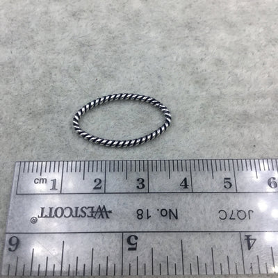 15mm x 25mm Oxidized Silver Finish Open Twisted Wire Marquise Shaped Plated Copper Components - Sold in Packs of 10- (467-OS)