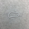 13mm x 28mm Silver Finish Open Twisted Wire Tilde/Squiggle Shaped Plated Copper Components - Sold in Pre-Counted Bulk Packs of 10- (470-SV)