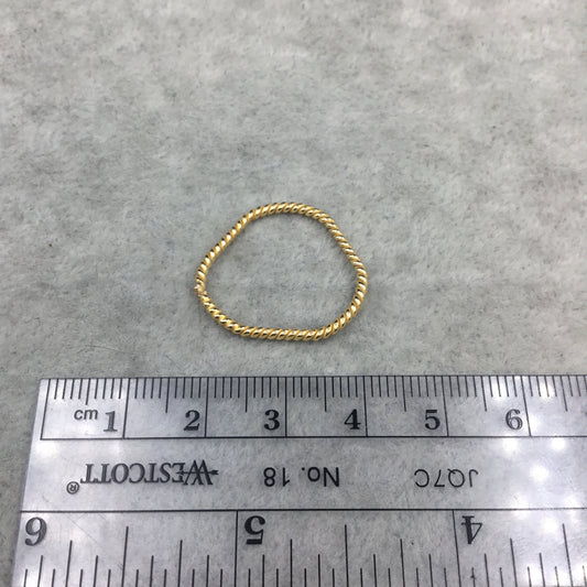 22mm x 23mm Gold Finish Open Twisted Wire Abstract Trefoil Shaped Plated Copper Components - Sold in Pre-Counted Bulk Packs of 10- (471-Gd)