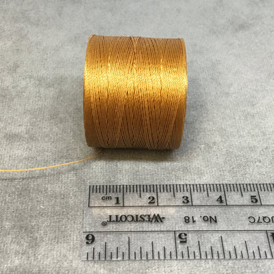FULL SPOOL - Beadsmith S-Lon 70 Gold Nylon Macrame/Jewelry Micro Cord - Measuring 0.12mm Thick - 287 Yards (861 Feet)