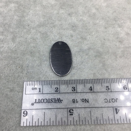 14mm x 25mm Gunmetal Brushed Finish Blank Oval Shaped Plated Copper Components - Sold in Pre-Counted Bulk Packs of 10 Pieces - (476-GM)