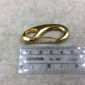 1 3/4" Long Gold Plated Clip Style Lobster Claw Shaped Copper Clasp Components - Measuring 28mm x 48mm  - Sold Individually