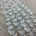 12mm x 15mm Glossy Faceted Transparent/Metallic Clear Crystal Glass Butterfly Shaped Beads - Sold By 12" Strands (~ 25 Beads)