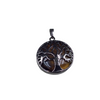 1" Gunmetal Plated Copper Cut Out Tree Focal Bezel Pendant with Tiger Eye Stone - Measures 26mm x 26mm - Sold Per Each, Chosen at Random