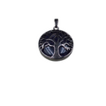 1" Gunmetal Plated Copper Cut Out Tree Focal Bezel Pendant with Blue Goldstone - Measures 26mm x 26mm - Sold Per Each, Chosen at Random