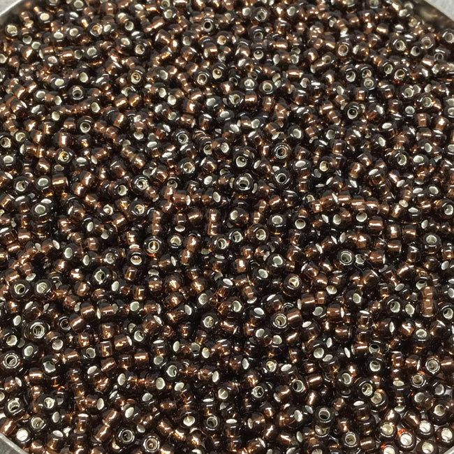 Size 11/0 Glossy Finish Silver-Lined Root Beer Color Miyuki Glass Seed Beads - Sold by 23 Gram Tubes (~ 2500 Beads / Tube) - (11-929)