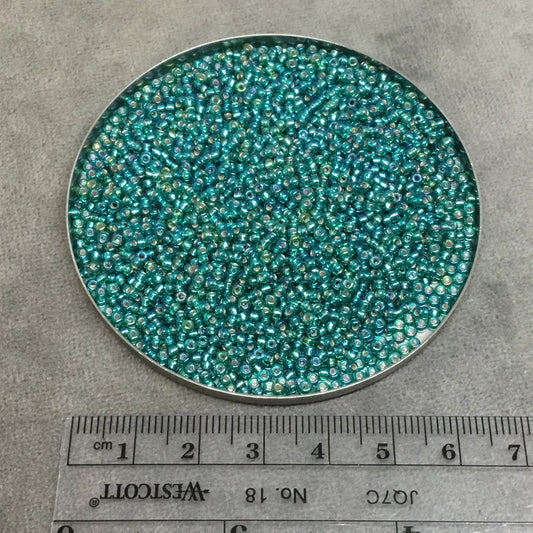 Size 11/0 Glossy Finish Silver-Lined Emerald AB Color Miyuki Glass Seed Beads - Sold by 23 Gram Tubes (~ 2500 Beads / Tube) - (11-91017)