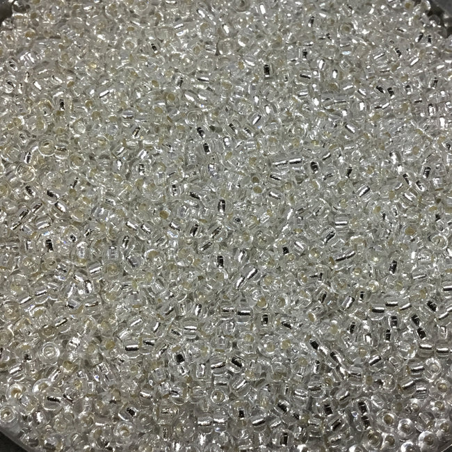 Size 11/0 Glossy Finish Silver-Lined Crystal Color Miyuki Glass Seed Beads - Sold by 23 Gram Tubes (~ 2500 Beads / Tube) - (11-91)