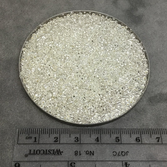 Size 11/0 Glossy Finish Silver-Lined Crystal Color Miyuki Glass Seed Beads - Sold by 23 Gram Tubes (~ 2500 Beads / Tube) - (11-91)