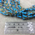 10mm x 15mm Decorative Floral Sky Blue Puffed Butterfly Shape Metal/Enamel Cloisonné Beads - Sold by 15" Strands (~ 34 Beads Per Strand)