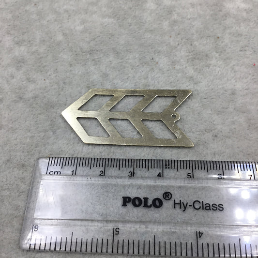 25mm x 45mm Gold Brushed Finish Multi Chevron Cut Out Plated Brass Components - Sold in Pre-Counted Bulk Packs of 10 Pieces - (481-GD)