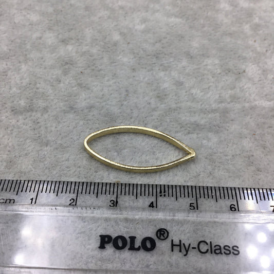 19mm x 30mm Gold Finish Open Wide Sided Marquise Shaped Plated Copper Components - Sold in Pre-Counted Bulk Packs of 10 Pieces - (489-GD)