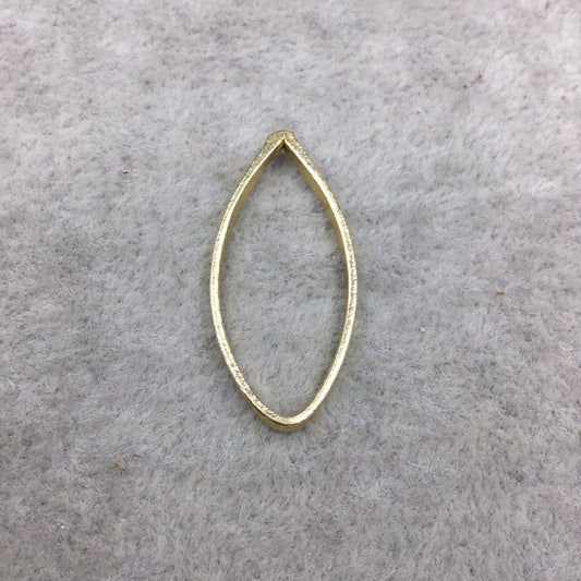19mm x 30mm Gold Finish Open Wide Sided Marquise Shaped Plated Copper Components - Sold in Pre-Counted Bulk Packs of 10 Pieces - (489-GD)
