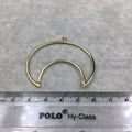 48mm x 43mm Gold Plated Copper Open Crescent Shaped Pendant Components (One Ring) - Sold in Bulk Packs of 10 (491-GD)