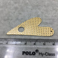 26mm x 45mm - Gold Plated Copper - Front Textured Heart Shape with Cut Out Circle Components with blank back- Sold in Packs of 4 (493-gd)