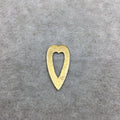 12mm x 25mm Small Gold Brushed Plated Copper Thick open Heart Shaped Un-drilled Components - Sold in Packs of 10 (498-GD)