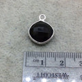 Sterling Silver Faceted Dark Olive (Lab Created) Quartz Diamond Shaped Bezel Pendant - Measuring 12mm x 12mm - Sold Individually
