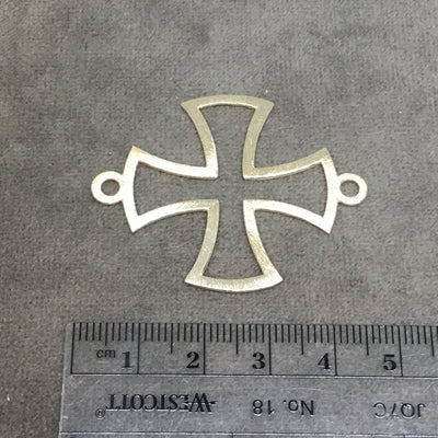35mm x 35mm Gold Plated Copper Open Maltese Cross Symbol Shaped Connector Components - Sold in Packs of 10 Pieces (197-GD)