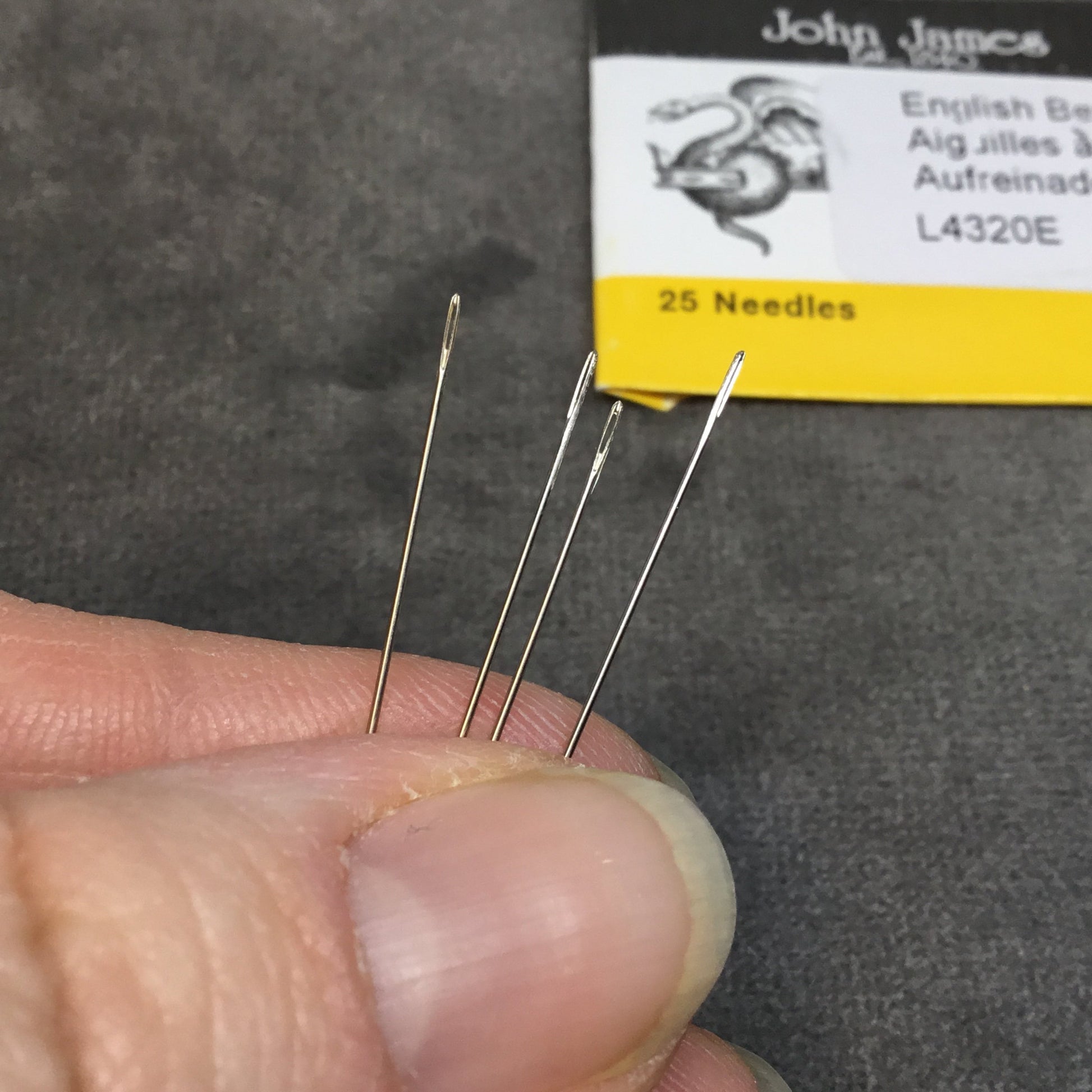 John James Brand Size 10 English Beading Needles - Pack of Twenty Five (25) Needles, Measuring 55mm Long - Fits .46mm (15/0+) Holes!