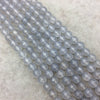 8mm Faceted Mixed Light Gray Agate Round/Ball Shaped Beads - 15" Strand (Approximately 48 Beads) - Natural Semi-Precious Gemstone