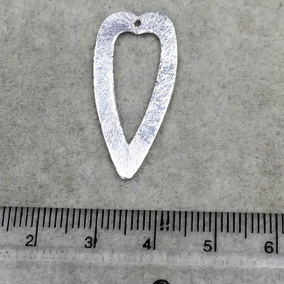 Silver Brushed Open Heart/Arrowhead Pendant/Charm Plated Copper Components - Measuring 15mm x 33mm - Sold in Packs of 10 - (230-GD)