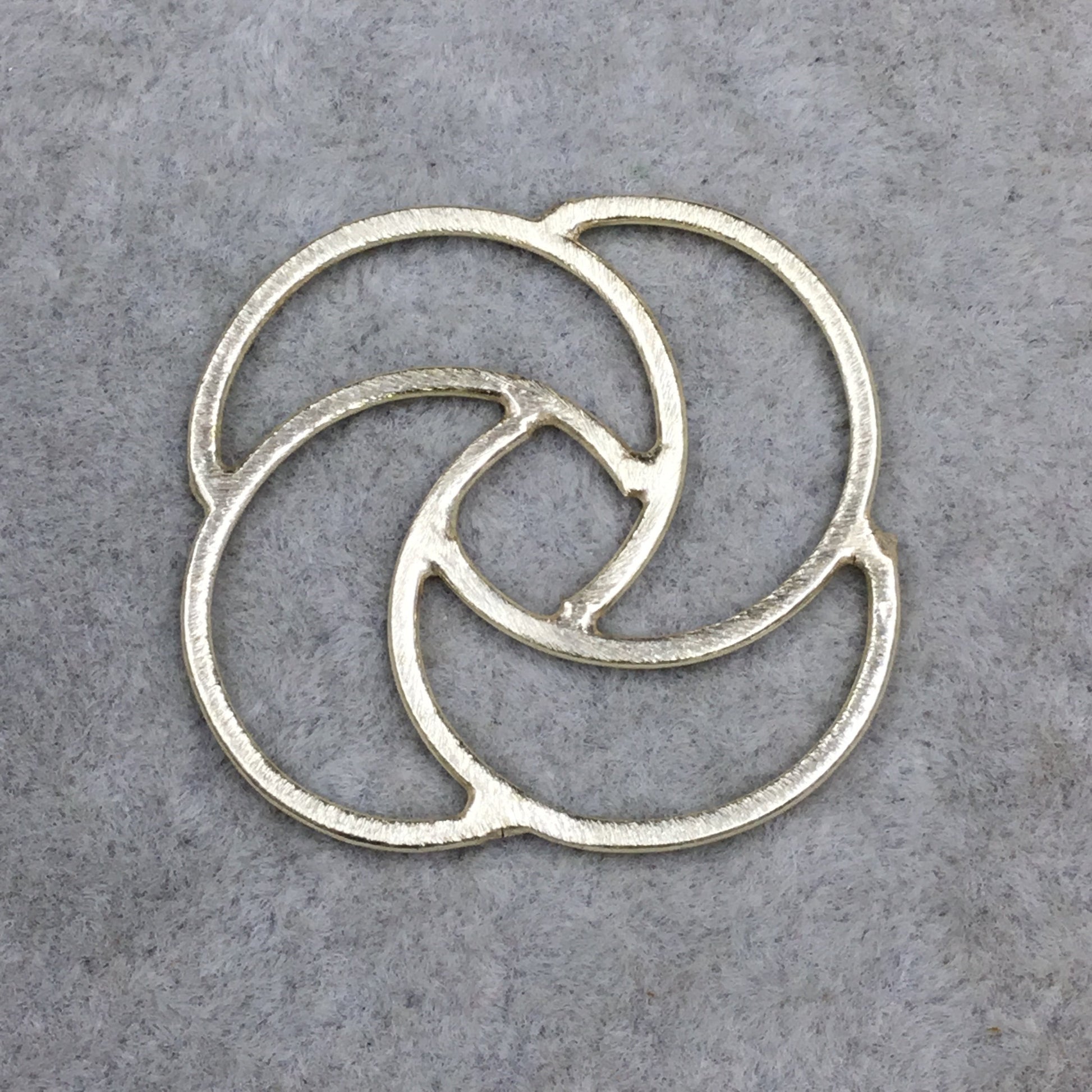 Gold Brushed Large Open Spiral Knot Shaped Link Plated Copper Components - Measuring 38mm x 38mm - Sold in Packs of 10 - (440-GD)