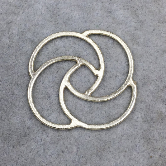 Gold Brushed Large Open Spiral Knot Shaped Link Plated Copper Components - Measuring 38mm x 38mm - Sold in Packs of 10 - (440-GD)