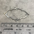 34mm x 49mm Gunmetal Brushed Finish Open Cutout Marquise Shaped Plated Copper Components - Sold in Pre-Counted Bulk Packs of 10 Pieces