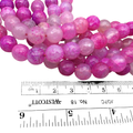 10mm Faceted Mixed Bright Pink Agate Round/Ball Shaped Beads - 15" Strand (Approximately 38 Beads) - Natural Semi-Precious Gemstone