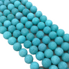 10mm Natural Matte Dyed Opaque Teal Green Agate Round/Ball Shaped Beads with 1mm Holes - 15" Strand (Approx. 38 Beads) - Quality Gemstone