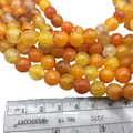 10mm Faceted Mixed Yellow/Orange Agate Round/Ball Shaped Beads - 14.75" Strand (Approximately 38 Beads) - Natural Semi-Precious Gemstone