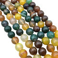 10mm Faceted Mixed Yellow/Green Agate Round/Ball Shaped Beads - 15" Strand (Approximately 38 Beads) - Natural Semi-Precious Gemstone